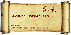 Strauss Aszpázia névjegykártya